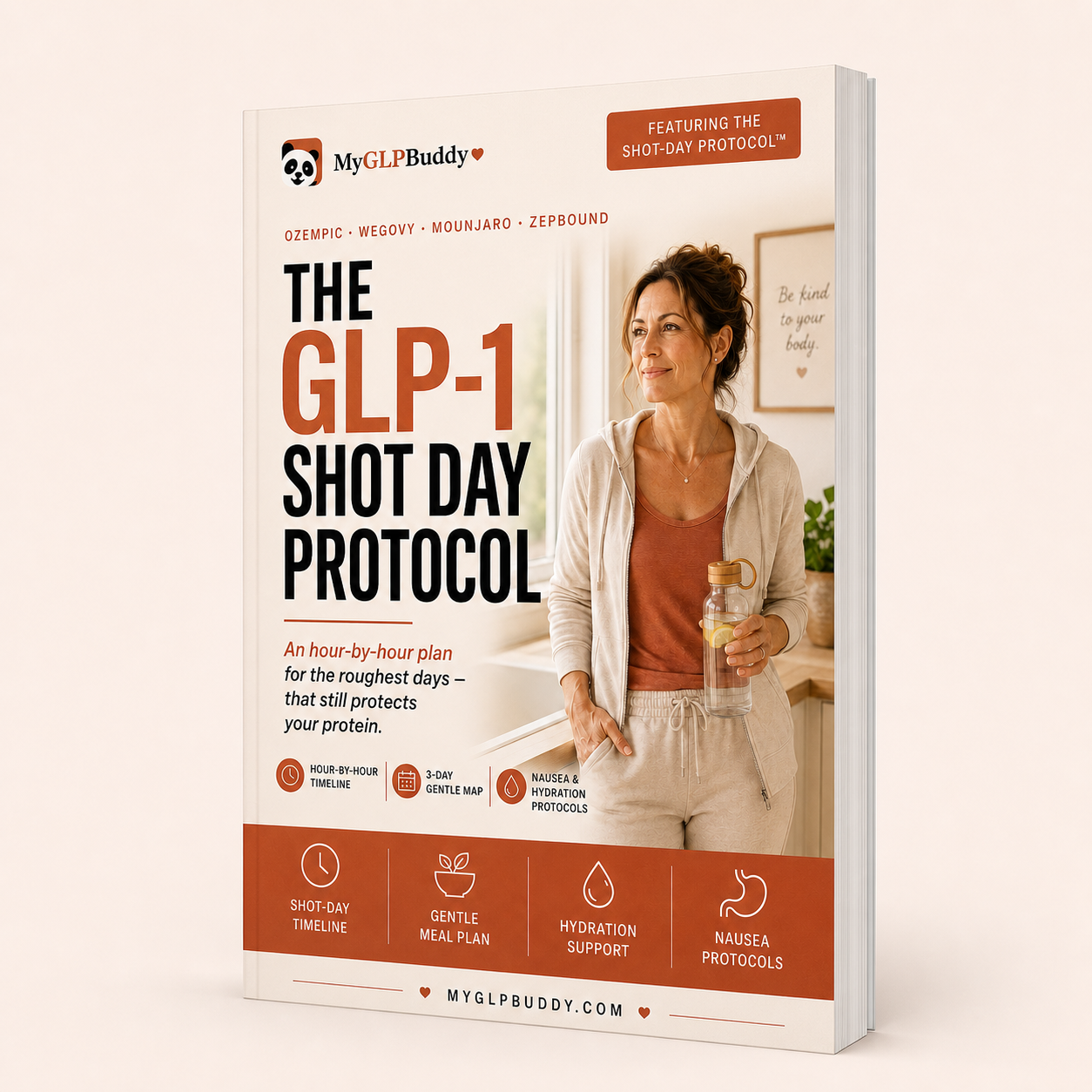 3D mockup of the GLP-1 Shot Day Protocol book